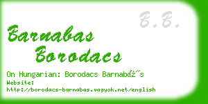 barnabas borodacs business card